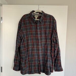 L.L. Bean Red and Gray Plaid Shirt